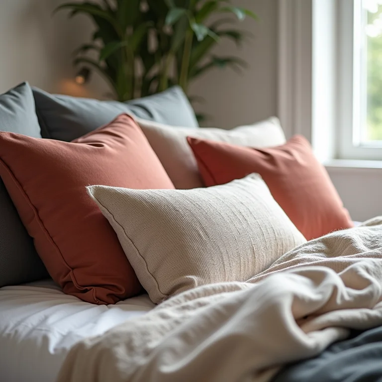 Texturas personalizando um quarto pequeno.