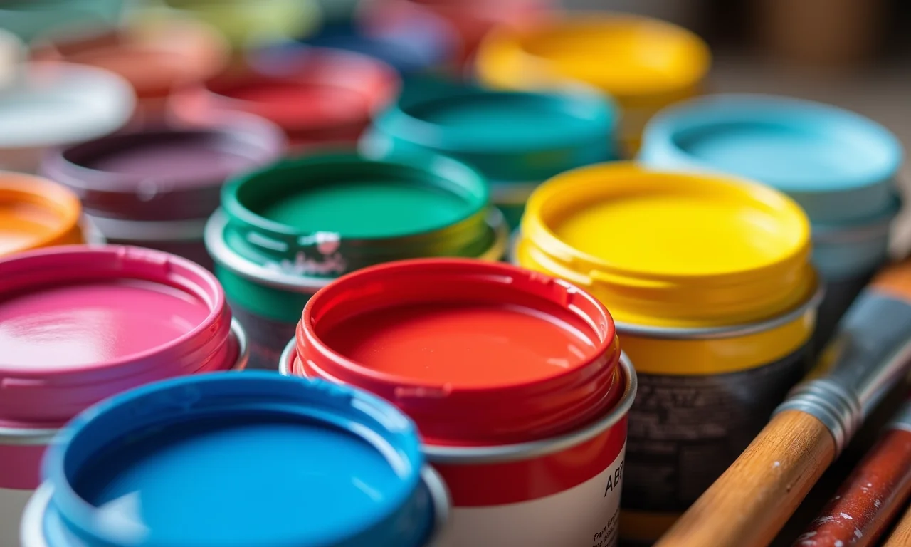 Tintas coloridas para pintar garrafas PET.