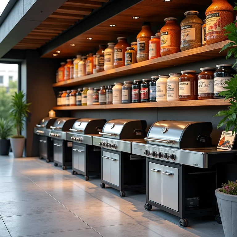 Tintas de qualidade para churrasqueira em exibição em loja especializada.