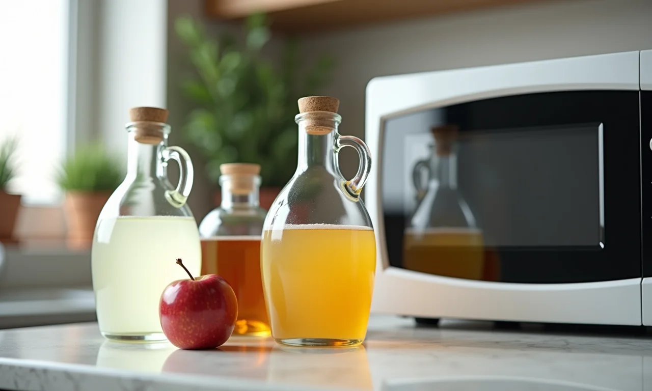 Tipos de vinagre para limpar o microondas.
