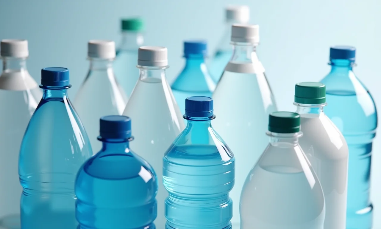 Tipos variados de garrafas PET para projetos DIY.