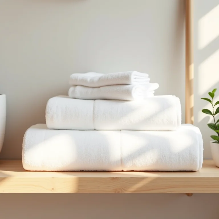 Toalhas brancas dobradas no estilo clássico em três partes.