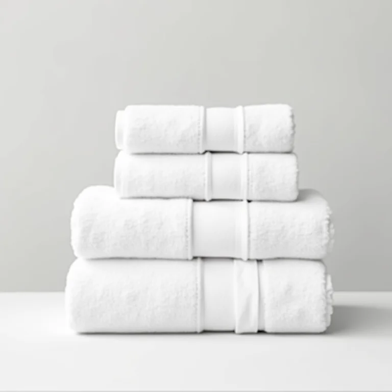 Toalhas brancas dobradas no estilo horizontal tradicional