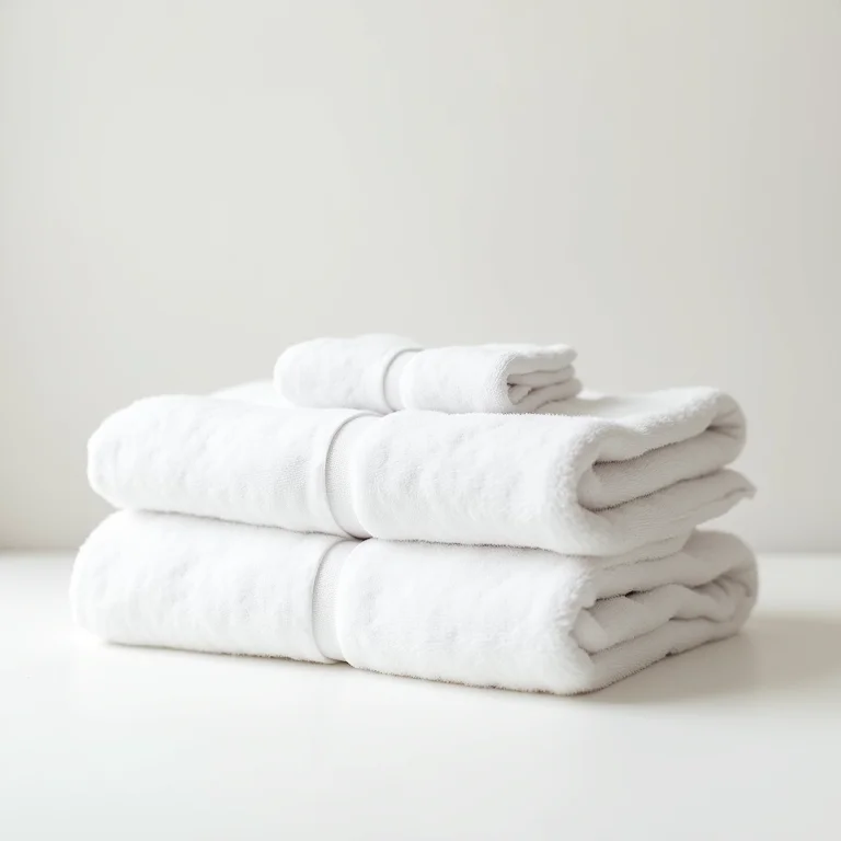 Toalhas de mesa brancas recém-lavadas prontas para serem guardadas