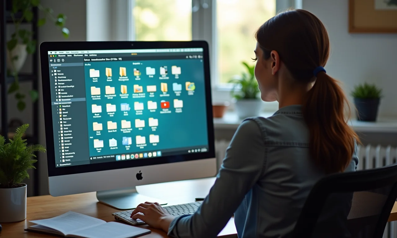 Usando programa para organizar arquivos.