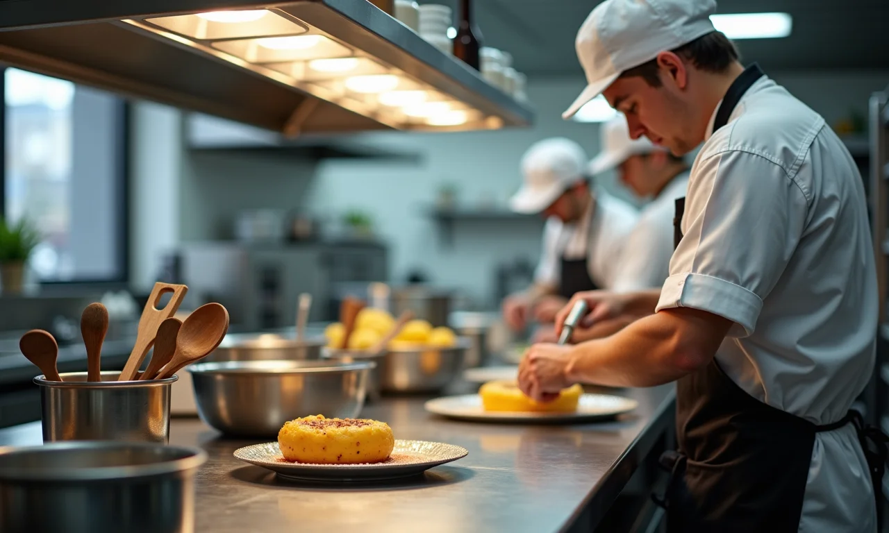 Utensílios e equipamentos padronizados em cozinha industrial