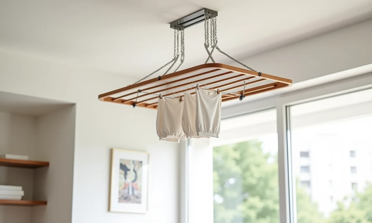 Varal de teto com design inovador, decorativo.