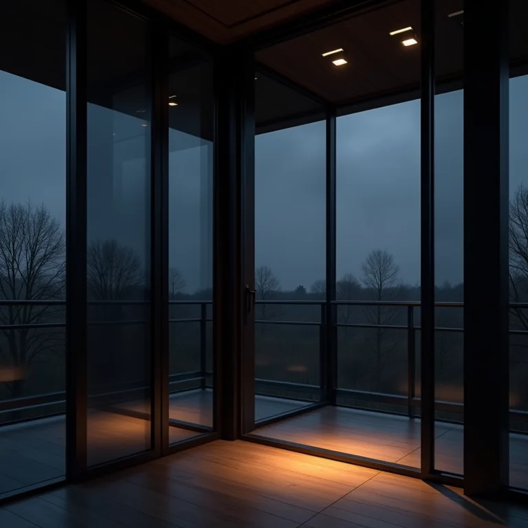 Varanda envidraçada com iluminação inadequada