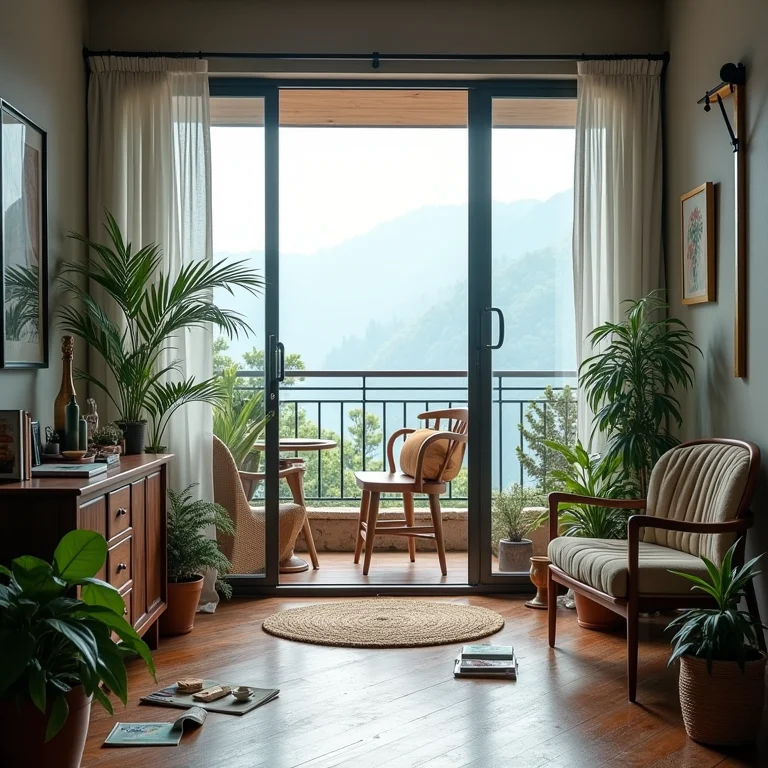 Varanda envidraçada com poluição visual