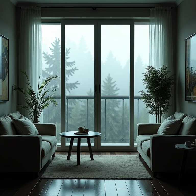 Varanda envidraçada com ventilação inadequada, mostrando condensação e desconforto