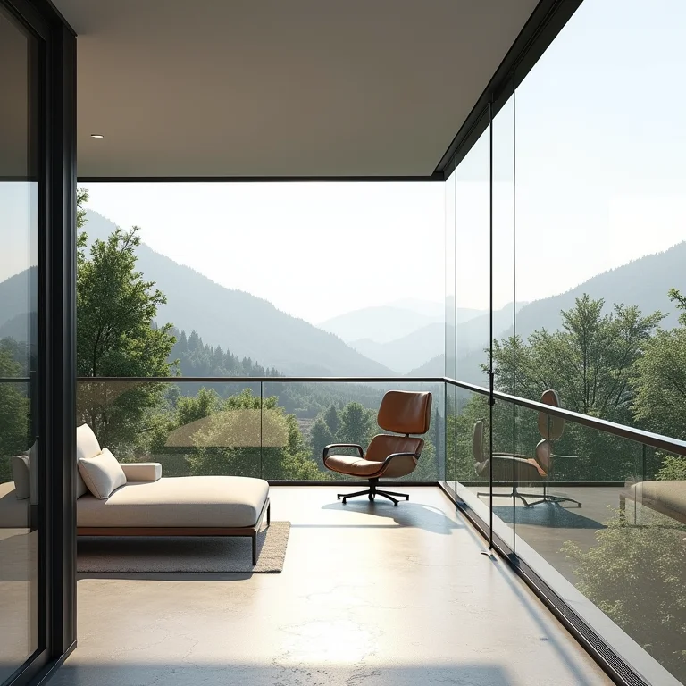 Varanda envidraçada sem personalidade, mostrando falta de toques pessoais