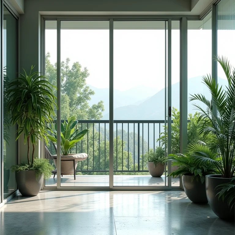 Varanda envidraçada sem plantas