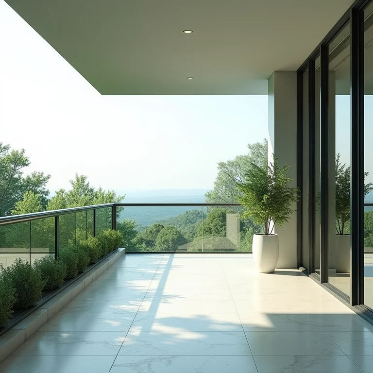 Varanda envidraçada sem plantas