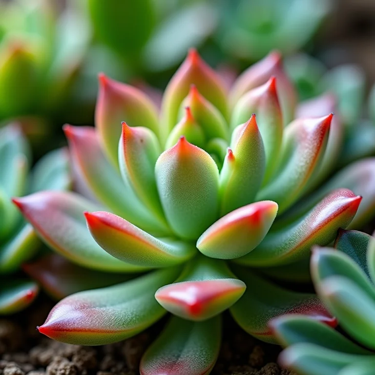 Variedade de cores e formas de suculentas