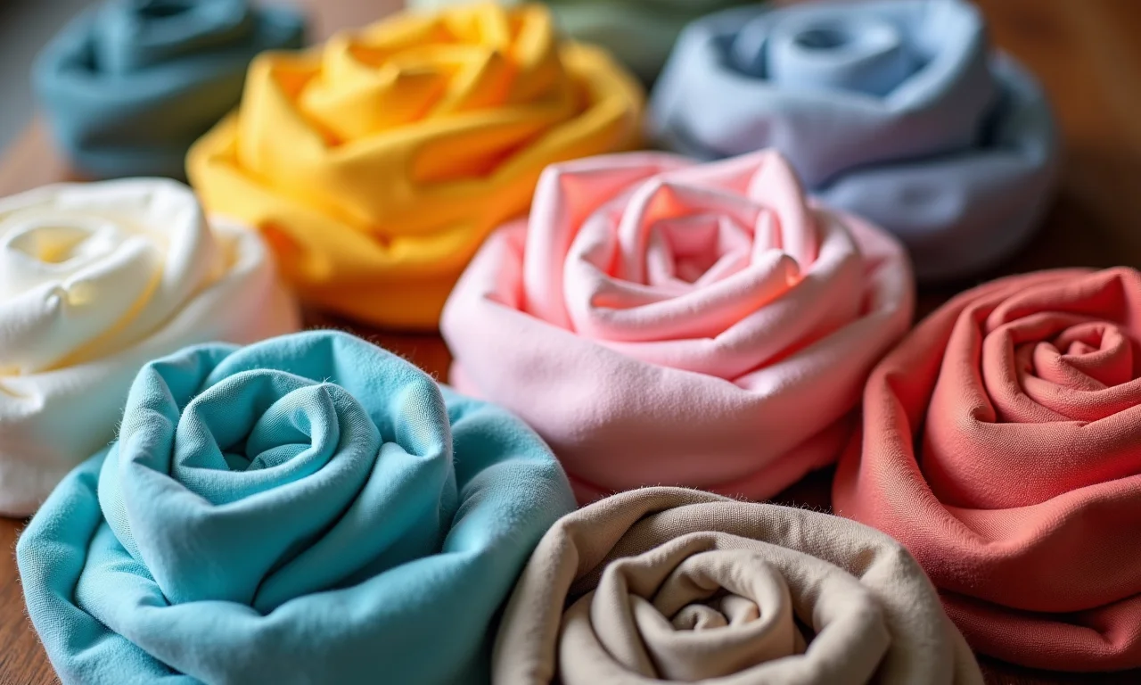 Variedade de tecidos para fazer um puff.