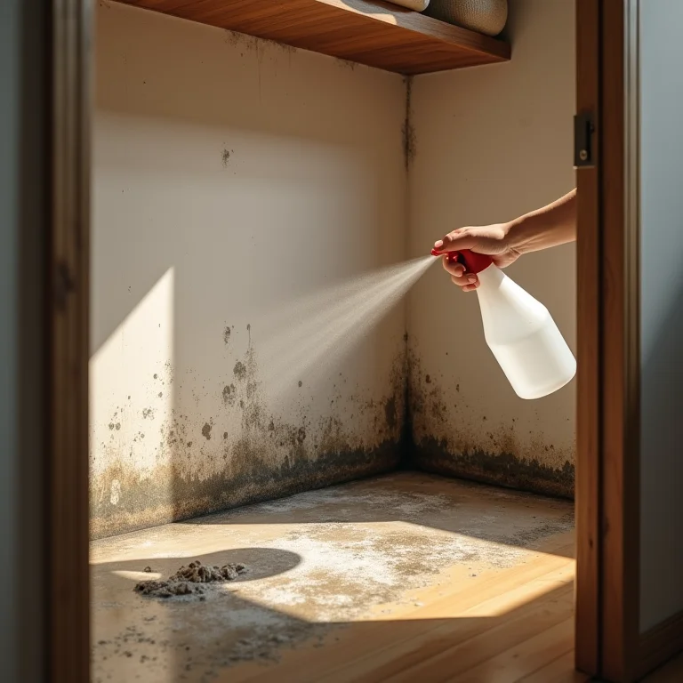 Vinagre branco combatendo mofo em guarda-roupa.