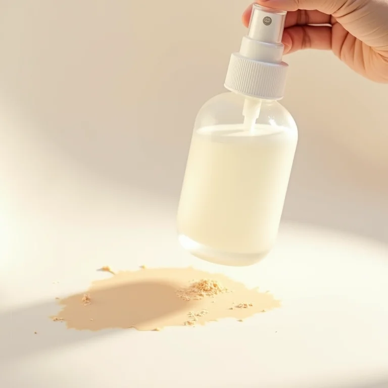 Vinagre branco sendo usado para remover mancha de base