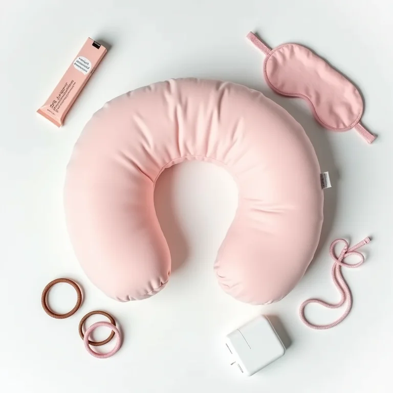 Acessórios úteis para a maternidade em um flat lay minimalista