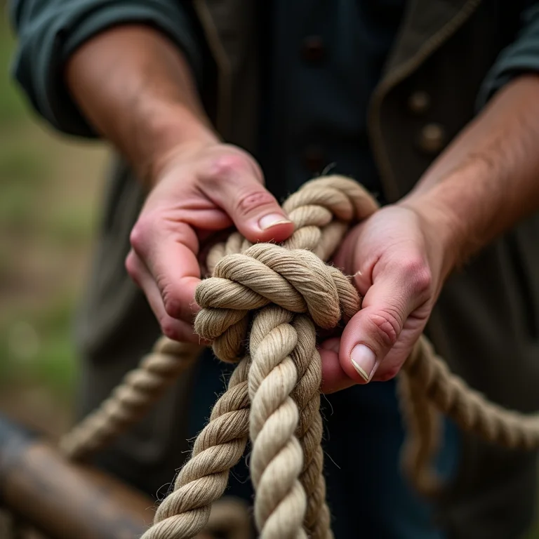 Amarrando as cordas no balanço DIY