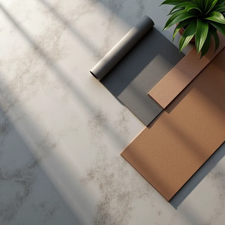 Amostras de diferentes tipos de pisos emborrachados