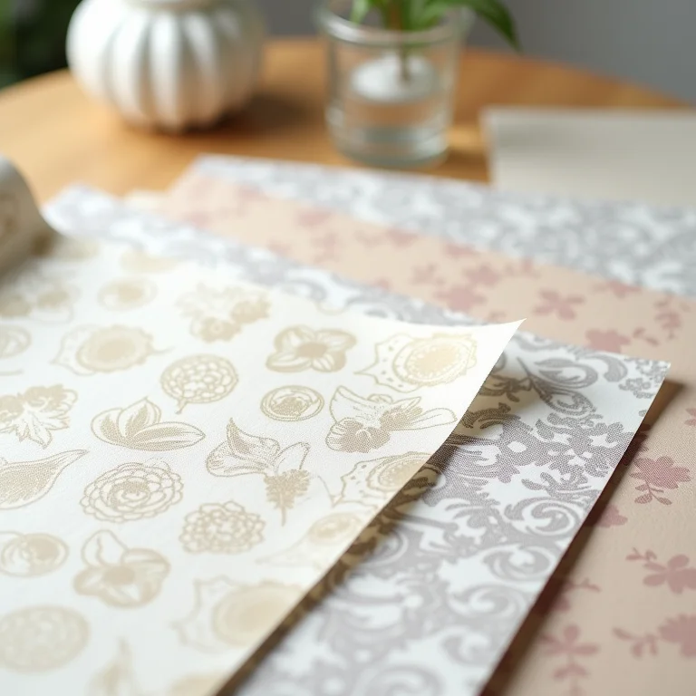 Amostras de papéis de parede com diferentes estampas