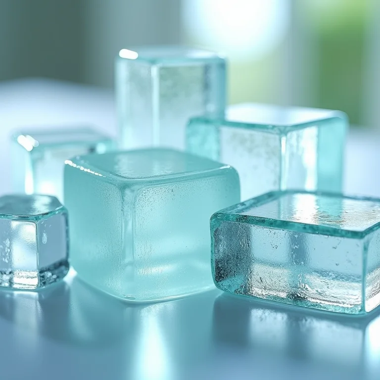 Amostras de vidro de diferentes espessuras