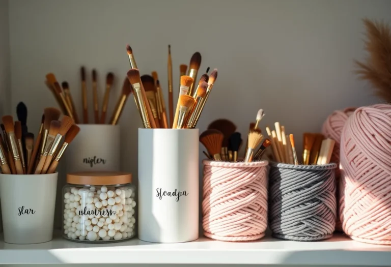 Artesanato impecável: materiais organizados