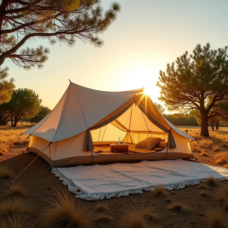 Barraca estendida para secar ao sol, com boa ventilação
