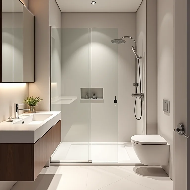 Box de canto em banheiro pequeno