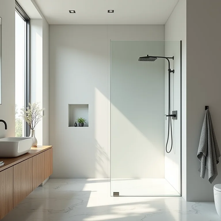 Box transparente em banheiro pequeno