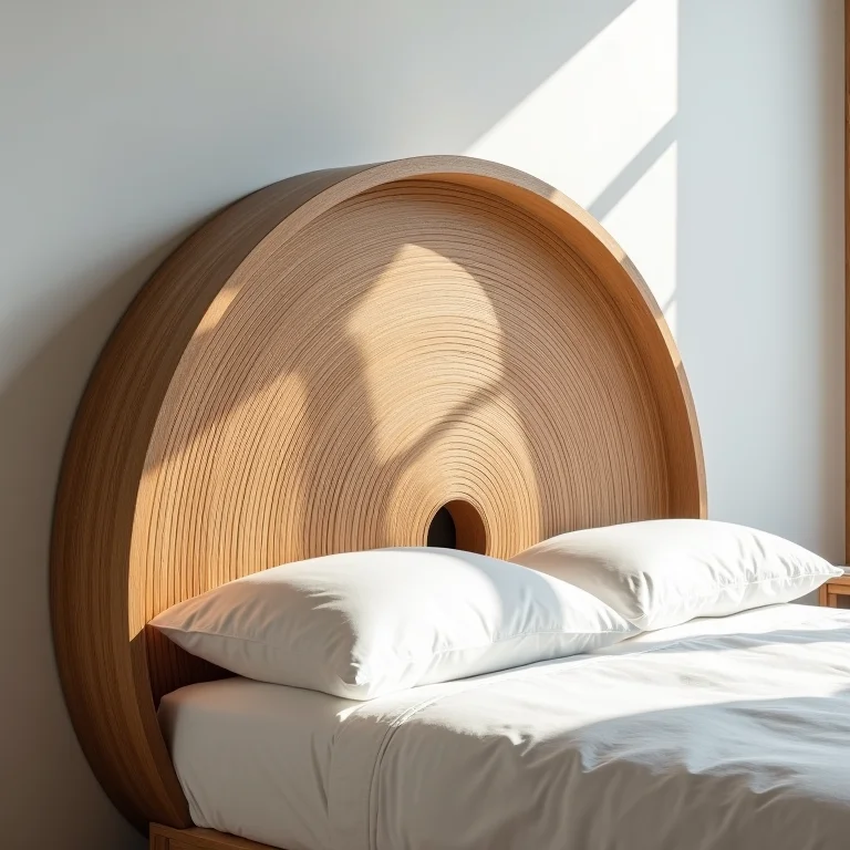 Cabeceira de cama diferenciada feita com carretel