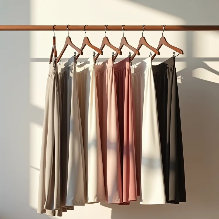 Cabides multifuncionais organizando saias e calças