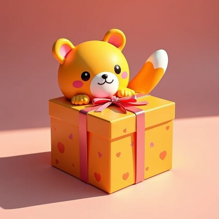 Caixa de presente em formato de personagem.