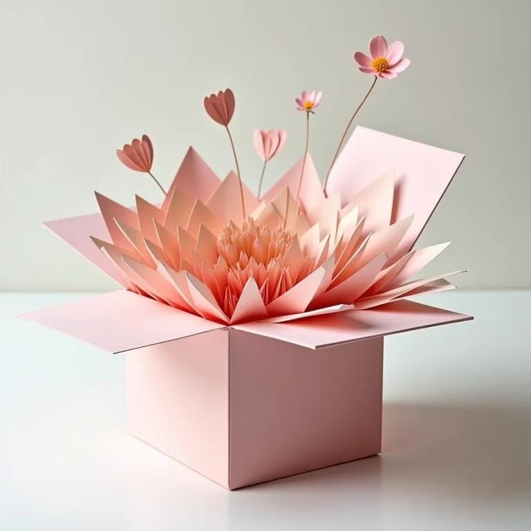 Caixa explosão aberta, revelando detalhes internos.