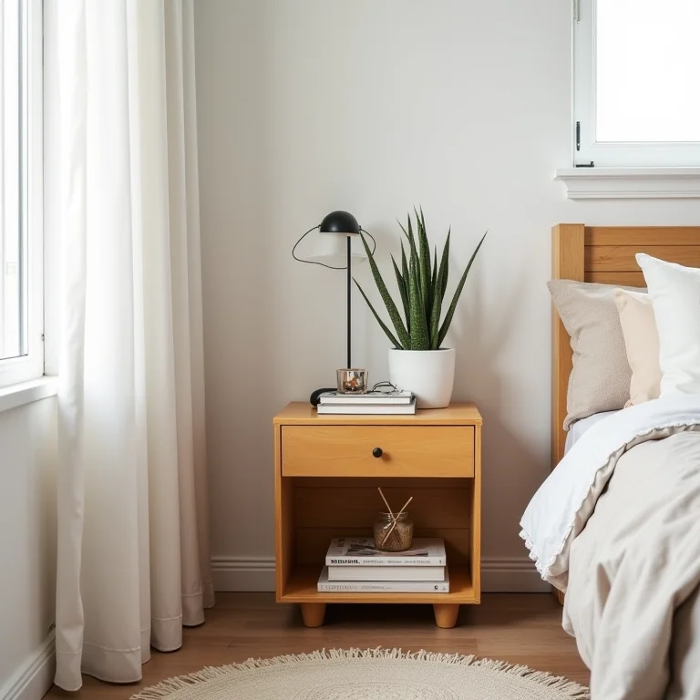 Caixote de feira repaginado como mesa de cabeceira