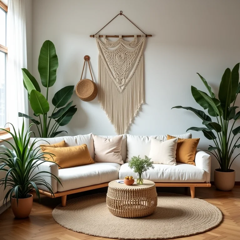 Calathea em espaço boho.