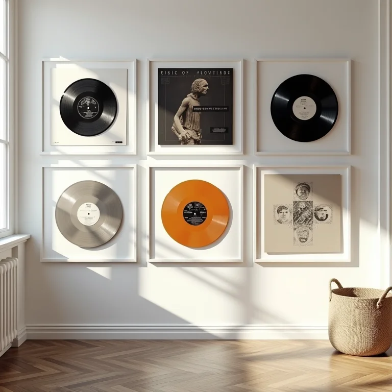Capas de discos de vinil transformadas em quadros