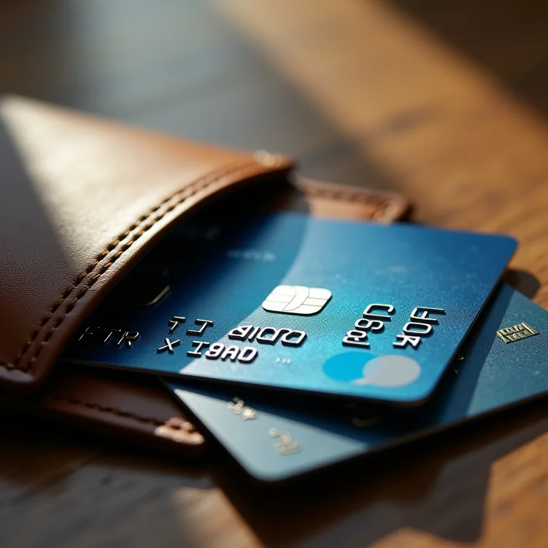 Cartão de crédito protegido em um porta cartão ao lado de um cartão danificado.