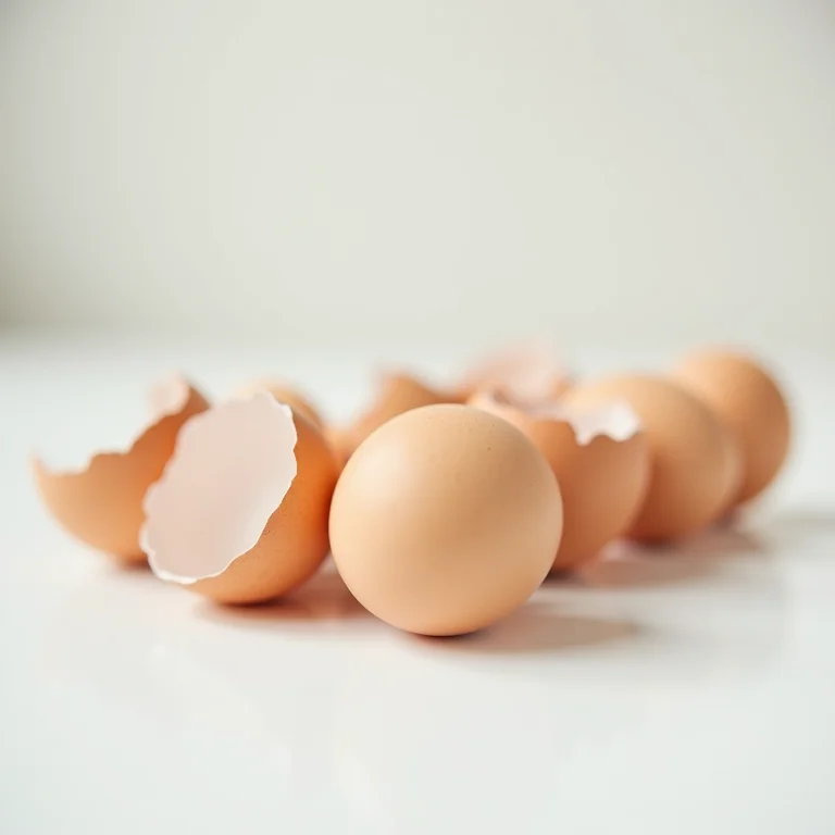 Cascas de ovos de galinha limpas e preparadas