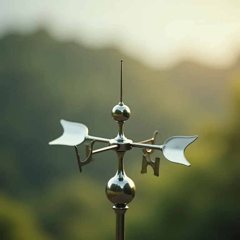 Cata-vento impecável com fundo natural desfocado.