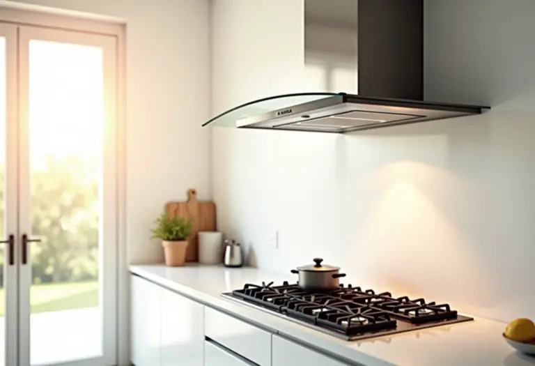 Coifa de inox brilhando em cozinha moderna