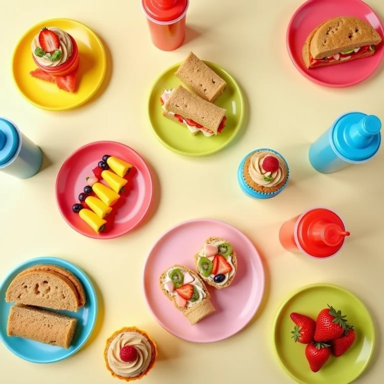 Comidas e bebidas para festa infantil.