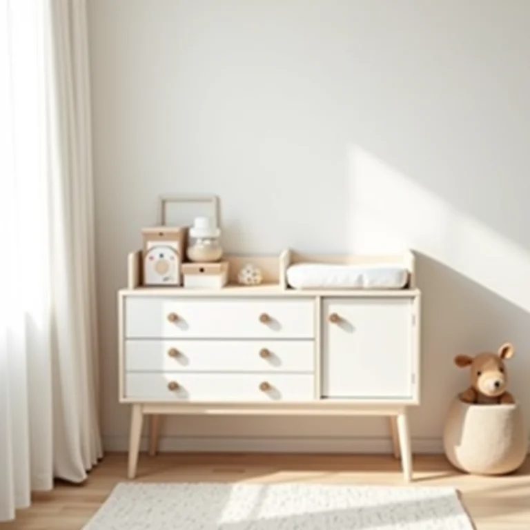 Cômoda trocador multifuncional com itens essenciais para o bebê