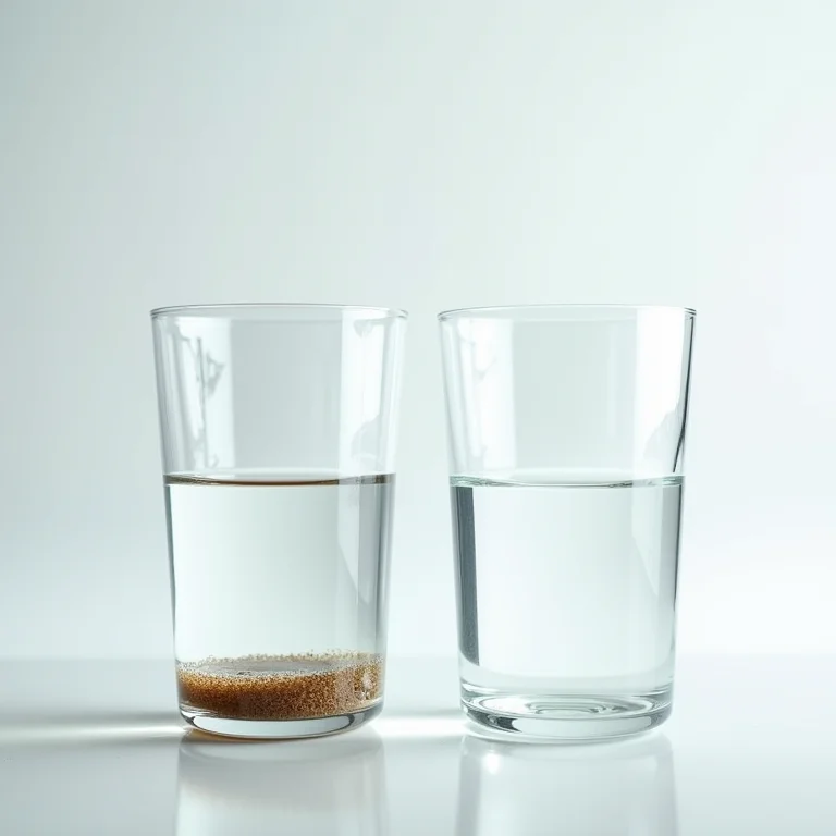 Comparação entre água limpa e água com sedimentos