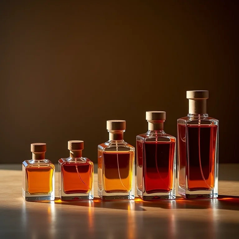 Comparação entre coleções de perfume pequenas e grandes