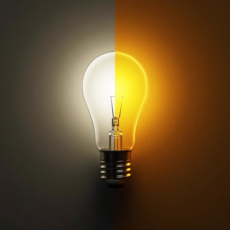 Comparação entre luz branca fria e luz amarela quente para home office