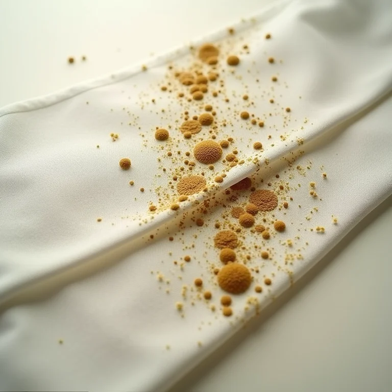 Comparação entre tecido de barraca com mofo e tecido limpo e seco