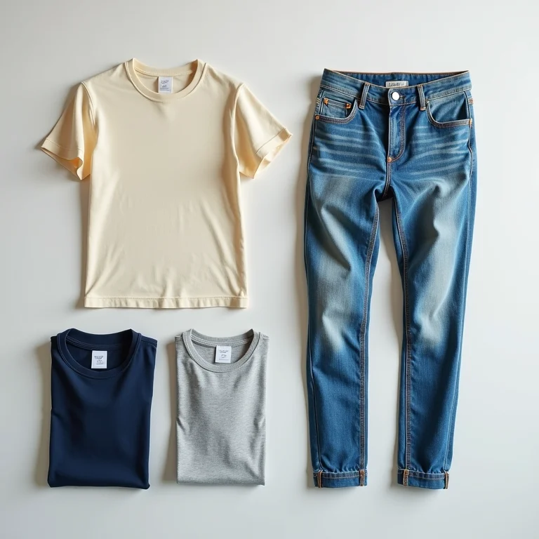 Comparativo de dobras para diferentes peças de roupa