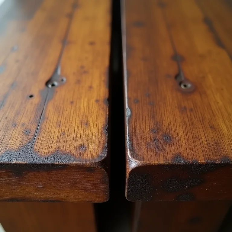 Comparativo entre pátina bem-feita e pátina mal-feita.