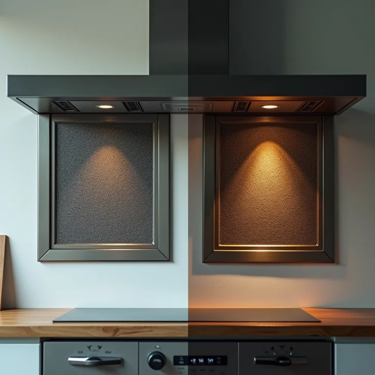 Comparativo: filtro de exaustor limpo x filtro sujo